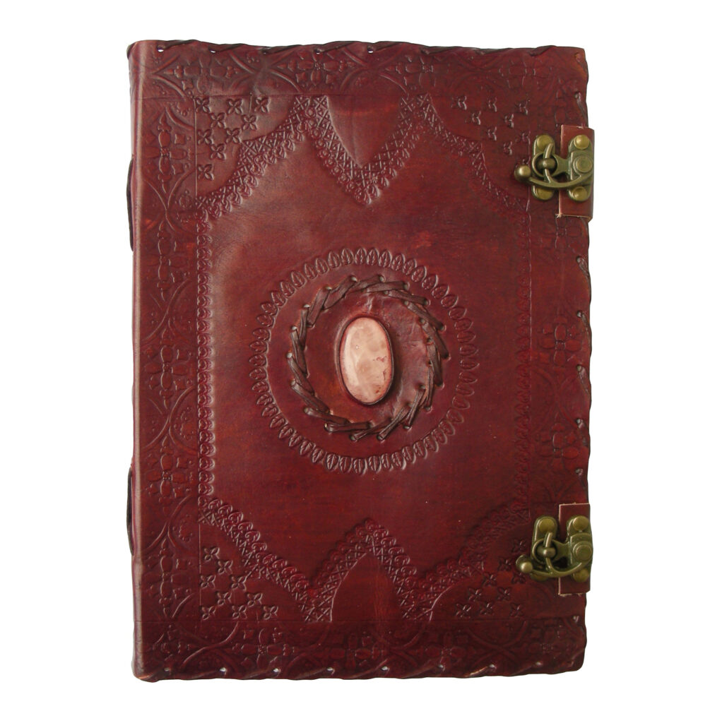 Large Leather Journal - 1 Stone w/clasp