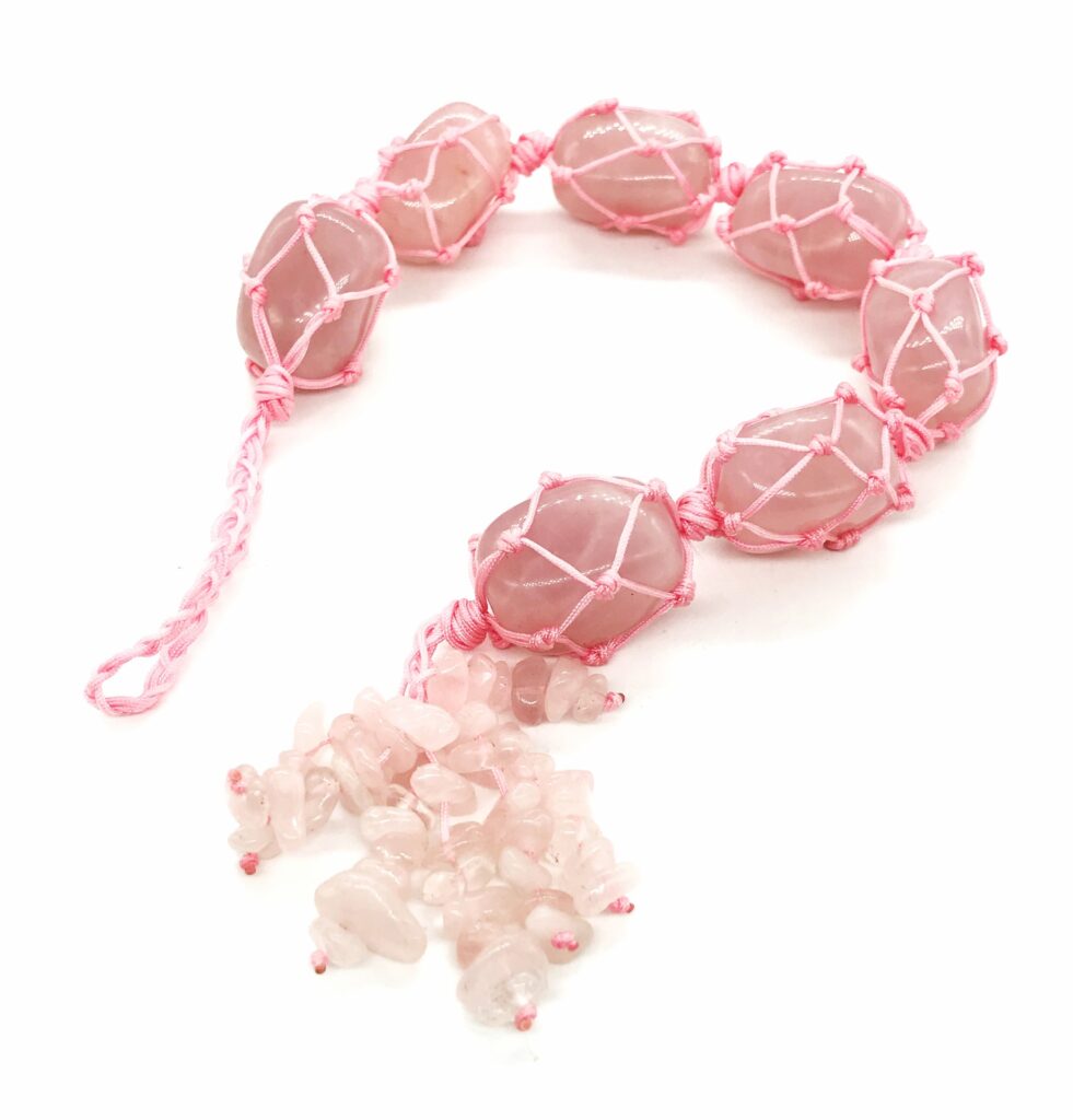 Tumbled Hanging Crystal - Rose Quartz