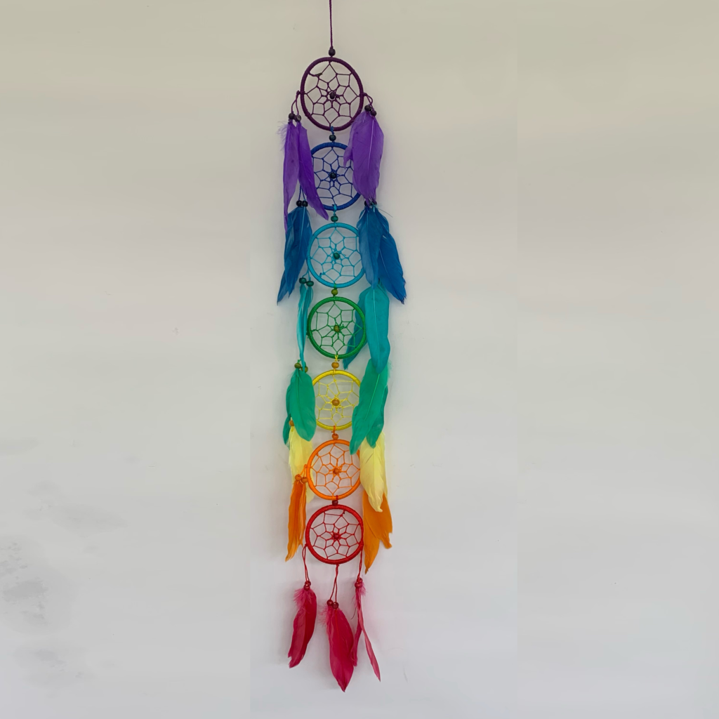 Chakra String Dreamcatcher w/Feathers