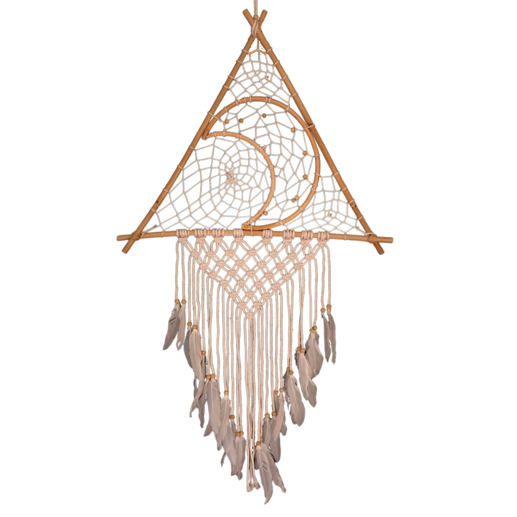 Sacred Crescent Moon Triangle Dreamcatcher