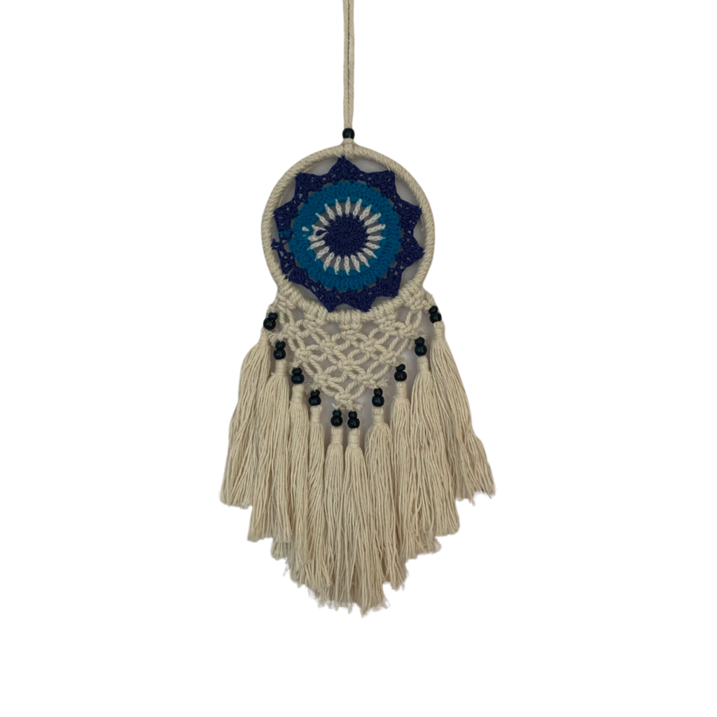 Macrame Blue Eye Dreamcatcher 12cm
