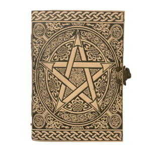 Medium Leather Journal - Antique Pentagram with Clasp
