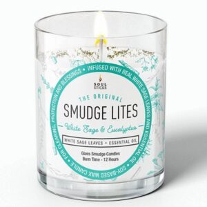 NEW - Smudge Soy Glass Votive Candle - White Sage and Eucalyptus