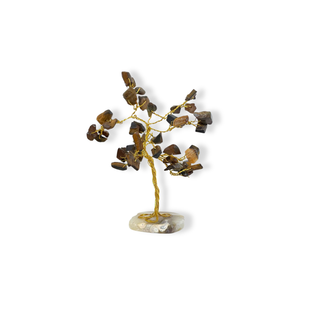 Crystal Tree w/Agate Base - Tigers Eye 50 chip