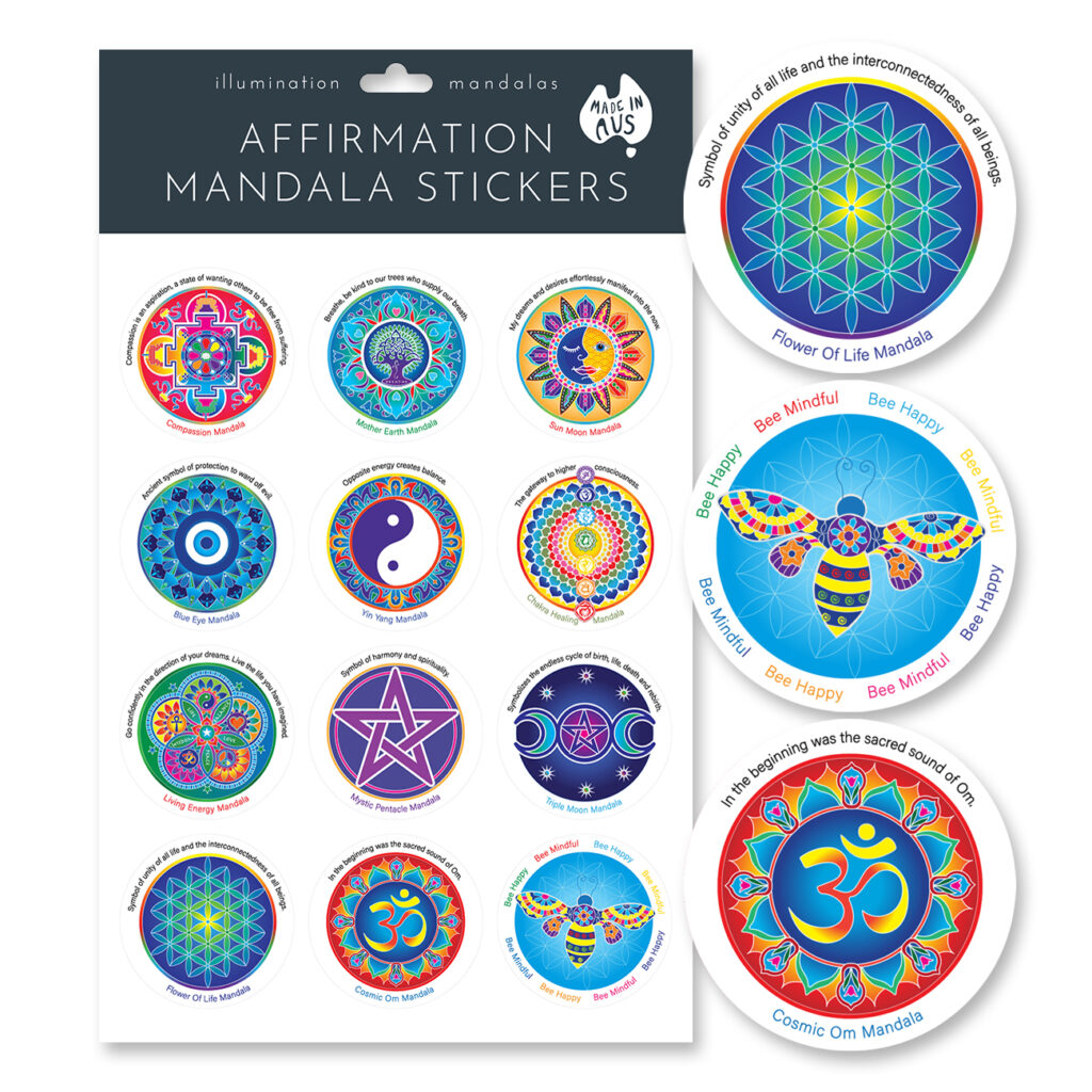 Sticker Sheet - Affirmation Mandala Stickers