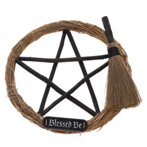 Wicker Wreath w/ Pentagram & Mini Broom
