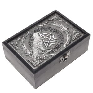 Jewellery Box - Raven Pentagram Metal Top