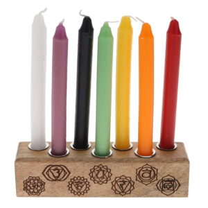 Wooden Chakra Candle Holder