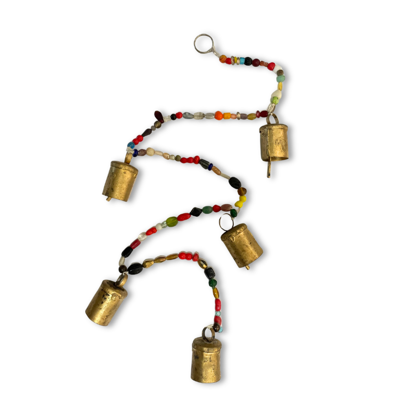 Iron 5 Cow Bell String w/Beads