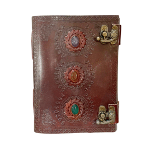 Medium Leather Journal - 3 Stone with Clasp