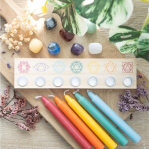 Wooden Chakra Candle Holder