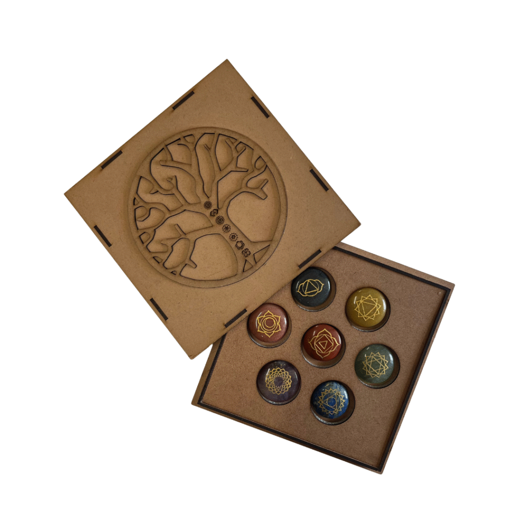 Chakra Palm Stone Set - Tree of Life