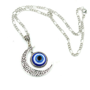Necklace Blue Eye of Protection Moon