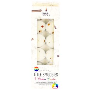 Smudge Soy T-Light Candle (12pk) - White Sage & 7 Chakra