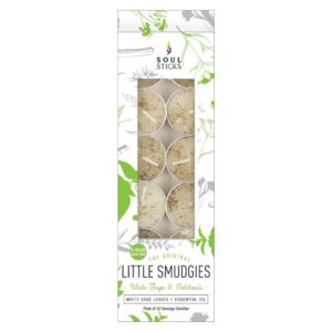 Smudge Soy T-Light Candle (12pk) - White Sage & Patchouli