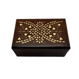 BACK IN STOCK - Jewellery Box - Wooden Inlay Daisy Heart