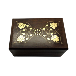 Jewellery Box - Wooden Inlay Lotus