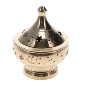 Brass Engraved Incense Holder - Celestial
