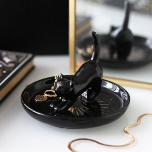 Ceramic Trinket Dish - Black Cat Stretch
