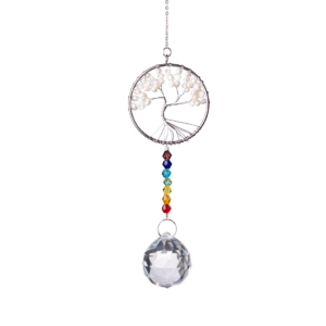 Hanging Crystal Rainbow Maker - Pearl Chakra Tree