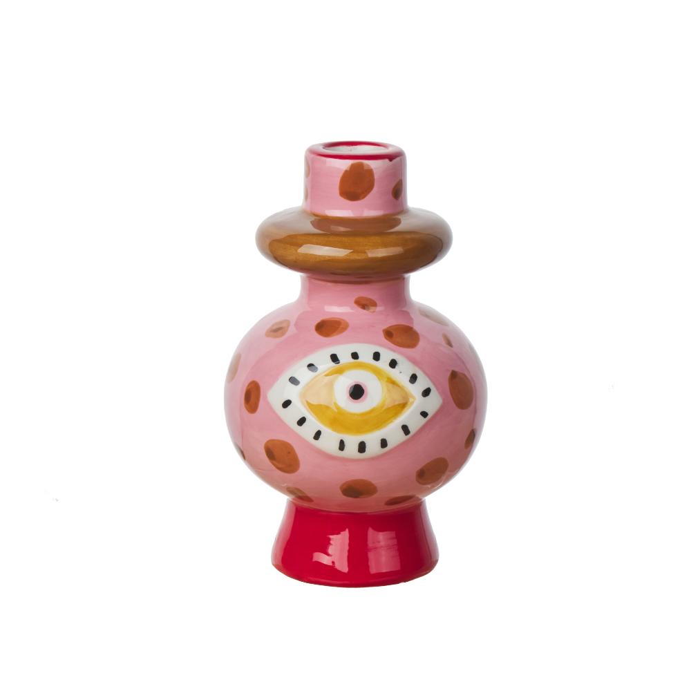 Ceramic Taper Candle Holder - Eye