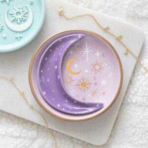 Ceramic Trinket Dish - Purple Moon Stacking